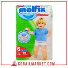 Couches bébé culottes Molfix N 06 (+16 kg) 10 couches