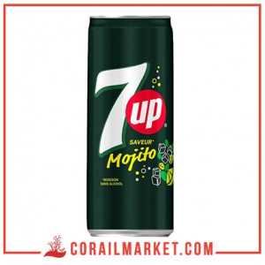 Boisson gazeuse goût citron vert et menthe mojito 7up 33 cl