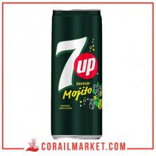 Boisson gazeuse goût citron vert et menthe mojito 7up 33 cl