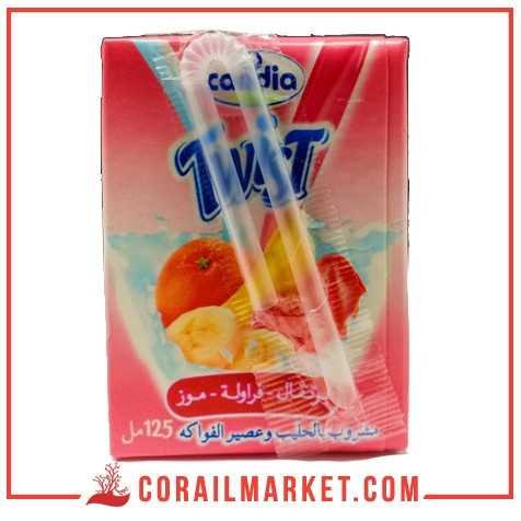 Boisson au lait orange fraise banane twist Candia 125 ml Boisson au lait orange fraise banane twist Candia 125 ml