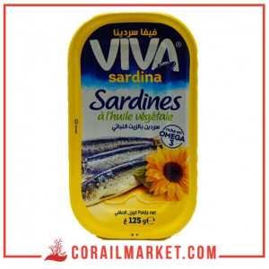 sardine à l'huile végétal viva sardina 125 G