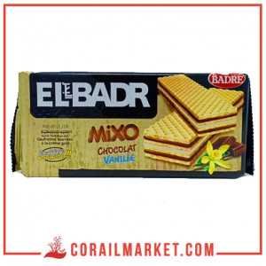 gaufrettes à la crème de chocolat et vanille el badr 160 g