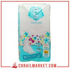 فوطة صحية كبيرة طويلة هي 16 فوط