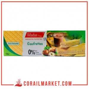 Gaufrette goût noisette sans gluten madas free 120 G