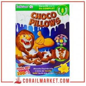 céréales fourrées crème de vanille choco pillows delliciano 200 g