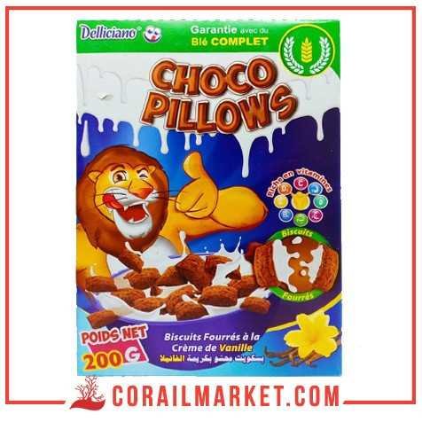 céréales fourrées crème de vanille choco pillows delliciano 200 g céréales fourrées crème de vanille choco pillows delliciano 200 g