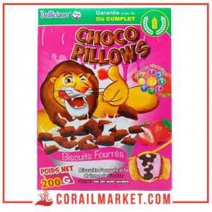 céréales fourrées crème de fraise choco pillows delliciano 200 g