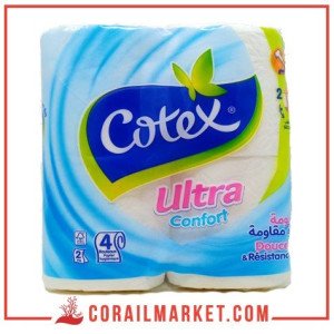 papier hygiénique  Cotex ultra confort 4 rouleaux