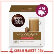 café en capsule Nescafé Dolce Gusto CAFÉ AU LAIT DECAFFEINATO 16 p