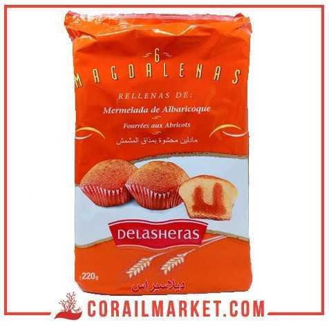 madeleine fourré crème d’abricot delasheras 220 g madeleine fourré crème d’abricot delasheras 220 g