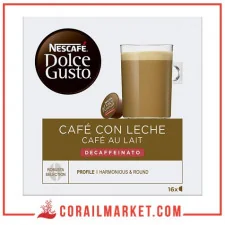 café en capsule Nescafé Dolce Gusto CAFÉ AU LAIT DECAFFEINATO 16 p