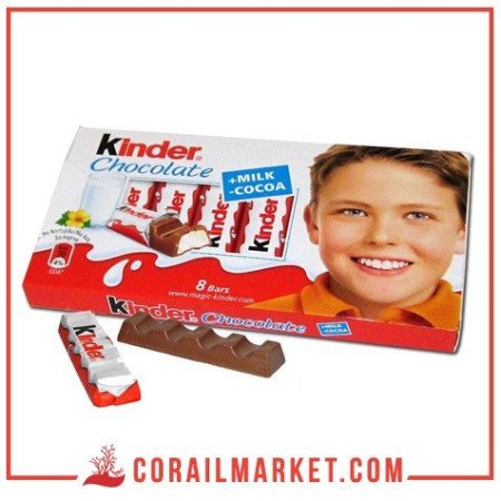 Chocolat au crème de lait kinder chocolate 8 pièces 100 g