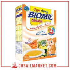 farine infantile lactée biomil (riz,3 légumes) "4 mois" 250 g