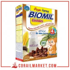 فرينة للرضع بالحليب بيوميل (ارز،ذرة،تمر)"4اشهر" 250 غ
