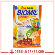 فرينة للرضع بالحليب بيوميل (ارز،ذرة،تمر)"4اشهر" 250 غ