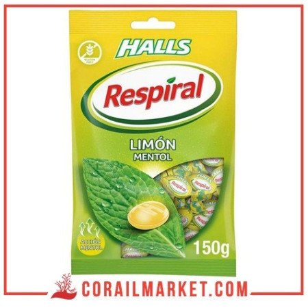 Bonbon sans gluten goût citron menthe respiral halls 150 g