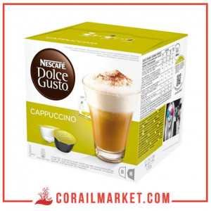 كبسولات قهوة دولتشي قوستو بنكهة كابوتشينو 16كبسولة