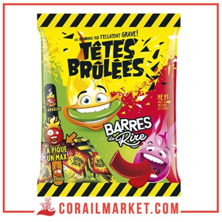 Têtes Brûlées Bonbons Hyper Acide Barres De Rire 200 G