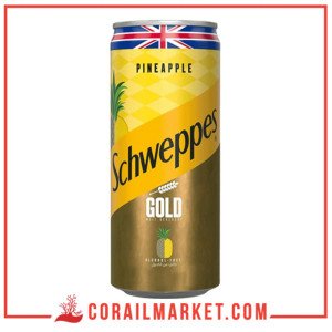 Gold Schweppes Boisson Gazeuse Goût Ananas Sans Alcool 24cl