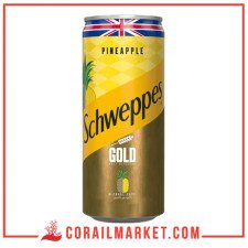 Gold Schweppes Boisson Gazeuse Goût Ananas Sans Alcool 24cl