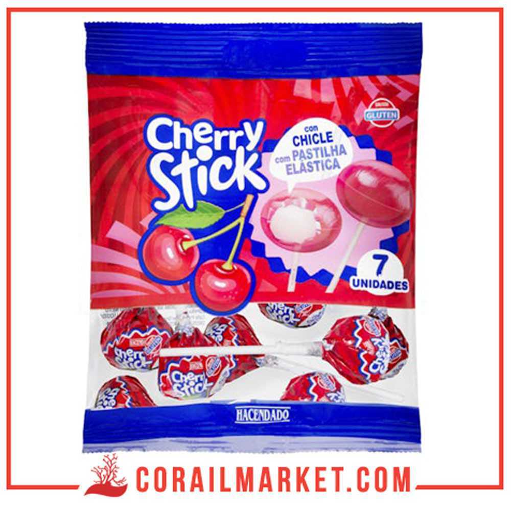 Hacendado sucette Cherry Stick au chewing-gum saveur cerise 105 g – Corail  Market
