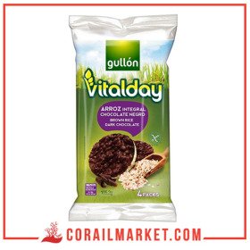 Gullón Vitalday galettes de Riz Brun au Chocolat Noir Sans Gluten 105,2 g