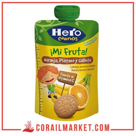 HERO compote orange, banane, poire et biscuit dès 12 mois 100 g