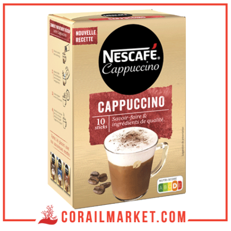 NESCAFE GOLD Cappuccino café instantané décaféiné 10 sachets 125 g