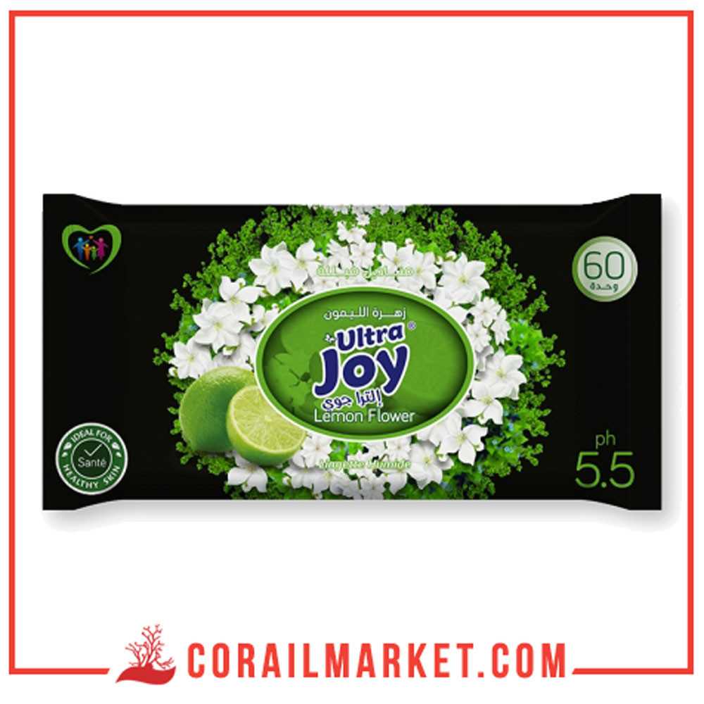 Ultra Joy Lingette Parfumée Citron 72 Unités – Corail Market