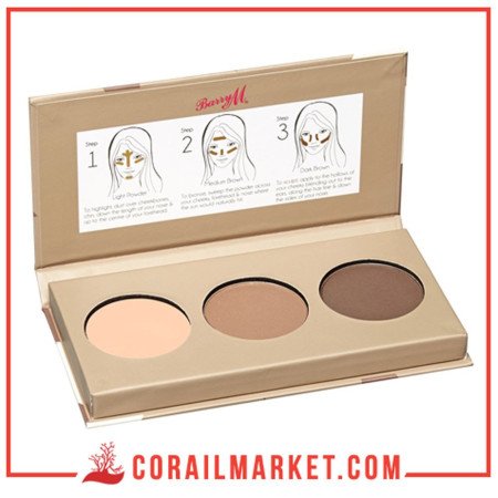 Barry M Flawless Chisel Cheeks Contour Kit Puder 2,5g Medium - Foncé