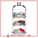 PASABAHCE Patisserie Basic Set de 3 récipients empilables avec dôme, verre, transparent