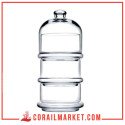 PASABAHCE Patisserie Basic Set de 3 récipients empilables avec dôme, verre, transparent