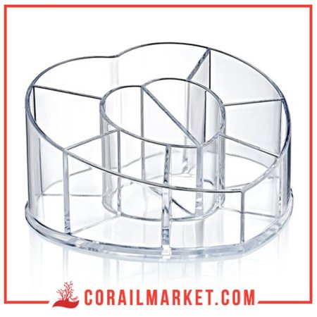 ORGANISATEUR DE MAQUILLAGE EN FORME DE CŒUR 16*14*7.5CM FREEHOME