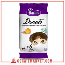 Bibila Donuts Cake Fourré Et Enrobé À La Crème Cacao 6 Pièces