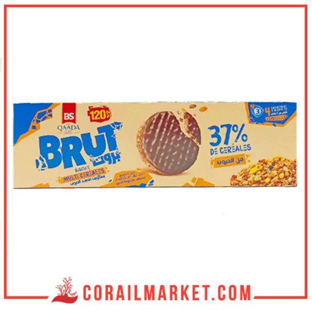 Qaada Brut biscuit multi céréale 37% nappé au chocolat au lait 130 g