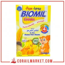farine infantile biomil (riz,mais,ananas,poire,banane) "4 mois" 250 g