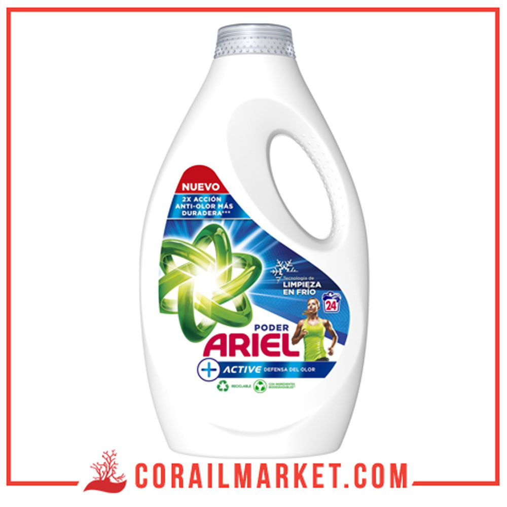 Ariel Lessive En Liquide anti-odeurs 24 Lavages – Corail Market