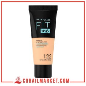 MAYBELLINE FOND DE TEINT MATIFIANT FIT ME 122 BEIGE CRÈME
