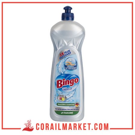 Bingo Liquide Vaisselle Ultra Dégraissant Citron PH équilibré 1,2 L