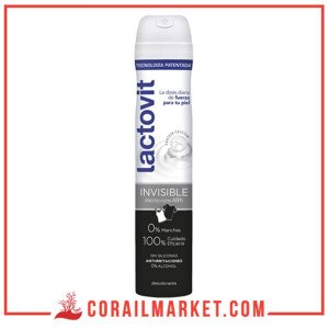 LACTOVIT Déodorant Invisible contre les taches blanches et jaunes 0% d'alcool 48 h 200 ml