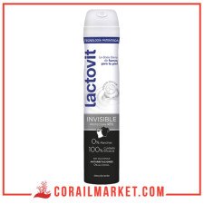 LACTOVIT Déodorant Invisible contre les taches blanches et jaunes 0% d'alcool 48 h 200 ml