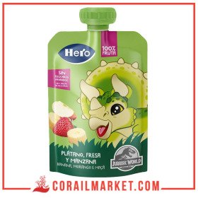 HERO compote banane, fraise et pomme sans gluten dès 12 mois 100 g