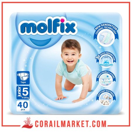 Molfix Couches Bébé N 05 (11-25 Kg) 40 Couches