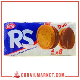 bifa rs duo biscuit fourrés creme de noisette 380 g