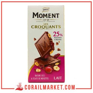 palmary moment chocolat au lait les croquants raisins secs et éclats noisettes entieres 145 g