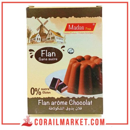 Madas Flan Goût chocolat sans sucre Sans Gluten, 100 G