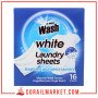 At Home Wash Lingettes Anti Décoloration Vêtements Blancs 16 Lingettes