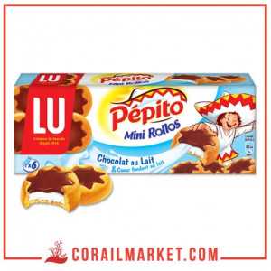 biscuits aux Chocolat au lait pepito mini rollos lu 225 g