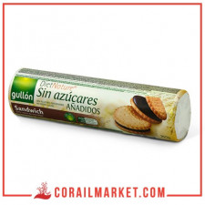 biscuit SANDWICH FOURRÉ AU CHOCOLAT NOIR SANS SUCRES gullon 250 g