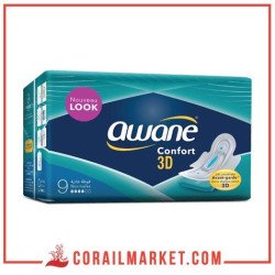Serviette hygiénique Awane Confort 3D Normale 9 Serviettes